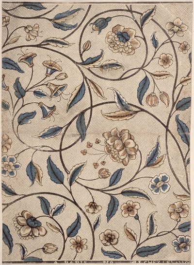 Domino-Papier mit Rosenrängen, produziert von Associes, Paris, ca. 1760-70 von French School